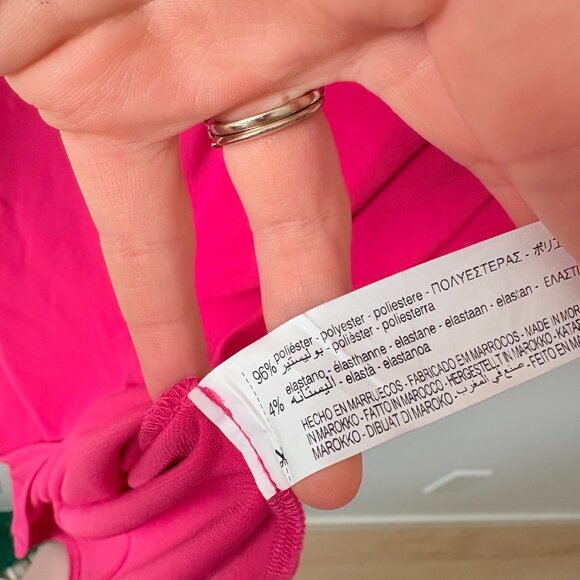 Zara Asymmetric Draped Detail Midi Dress Fushia Pink Size Small - Picture 7 of 7